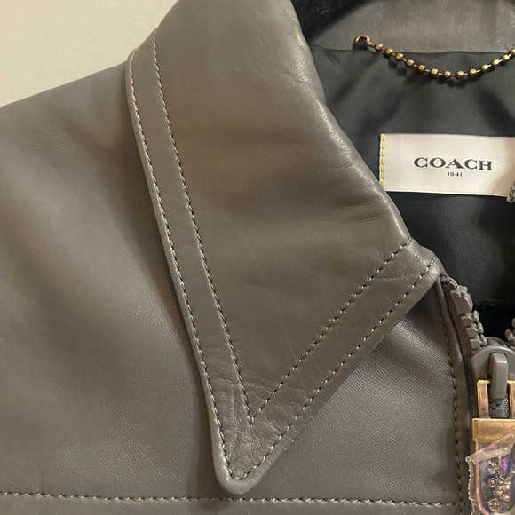 Men’s Coach Leather Blouson Jacket, Size 50 - Picture 5 of 16